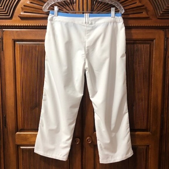 nike White Zip Front Capri Crop Pants w/ Drawstring - Picture 3 of 6